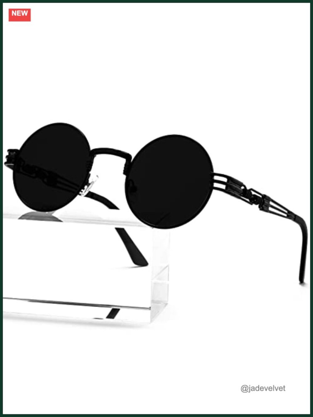 Round Steampunk Sunglasses Stainless Steel Full Frame UV Blocking
